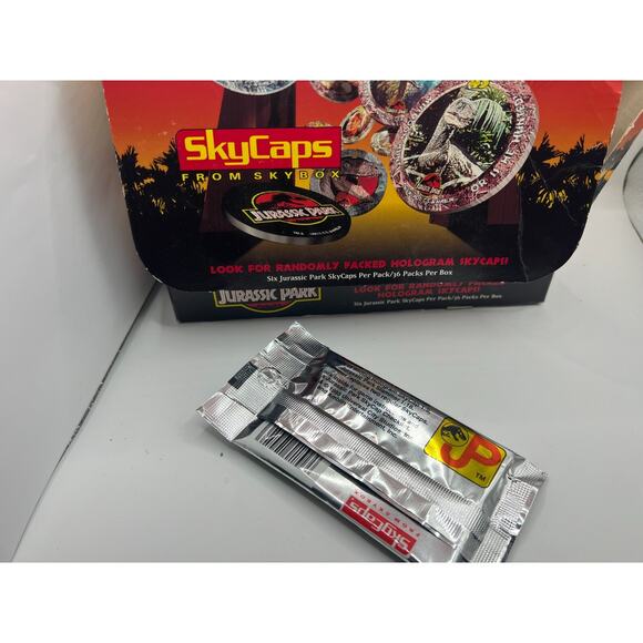 Skybox Jurassic Park Skycaps Pogs Milkcaps NEW SEALED PACK 1993 - Picture 5 of 5